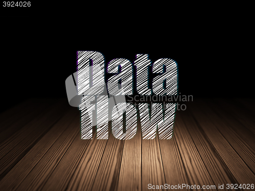 Image of Information concept: Data Flow in grunge dark room