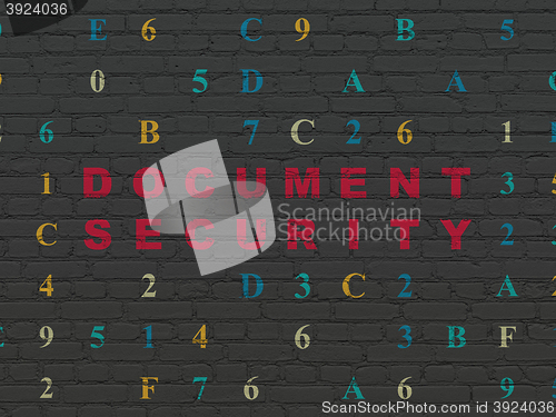 Image of Protection concept: Document Security on wall background