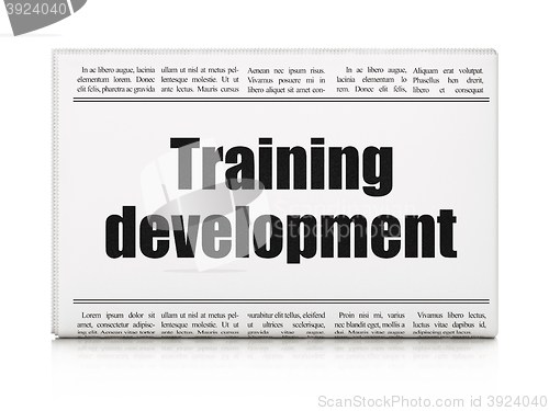 Image of Education concept: newspaper headline Training Development
