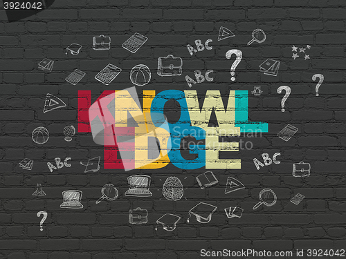 Image of Education concept: Knowledge on wall background