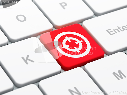 Image of Business concept: Target on computer keyboard background