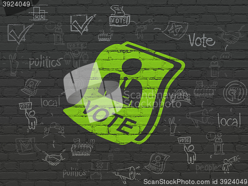 Image of Politics concept: Ballot on wall background