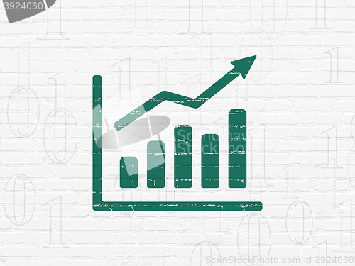 Image of Business concept: Growth Graph on wall background