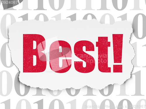 Image of Business concept: Best! on Torn Paper background