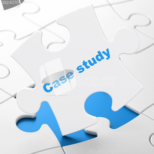 Image of Studying concept: Case Study on puzzle background