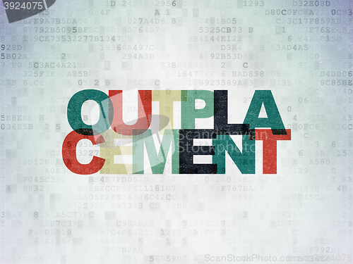 Image of Business concept: Outplacement on Digital Data Paper background