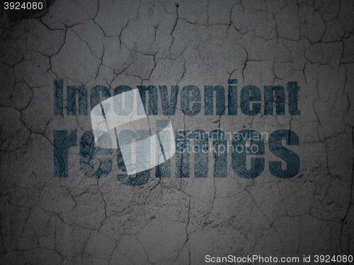 Image of Politics concept: Inconvenient Regimes on grunge wall background