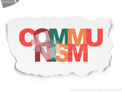 Image of Politics concept: Communism on Torn Paper background