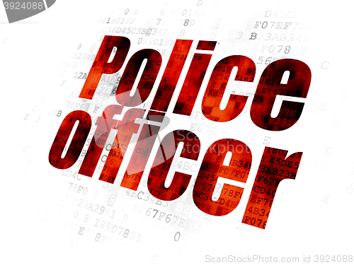 Image of Law concept: Police Officer on Digital background