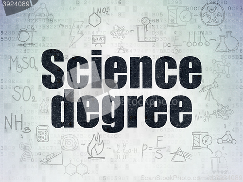 Image of Science concept: Science Degree on Digital Data Paper background