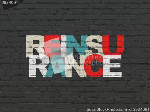 Image of Insurance concept: Reinsurance on wall background