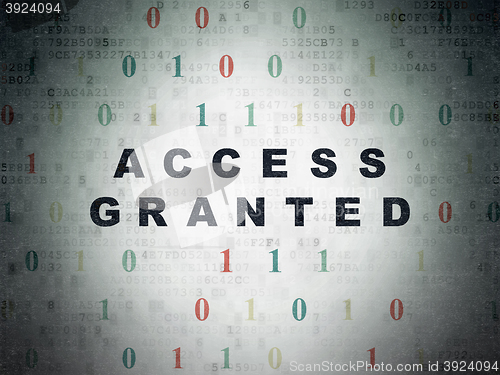 Image of Privacy concept: Access Granted on Digital Data Paper background