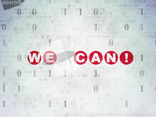 Image of Business concept: We can! on Digital Data Paper background