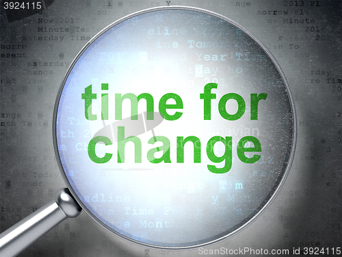 Image of Timeline concept: Time for Change with optical glass