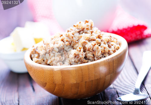 Image of buckwheat with milk and butter