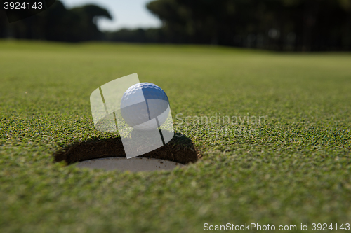 Image of golf ball in the hole