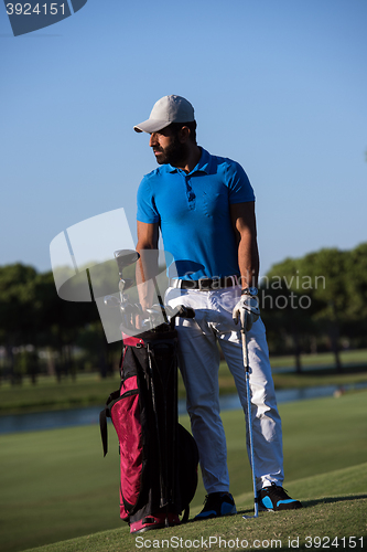 Image of golfer  portrait at golf  course