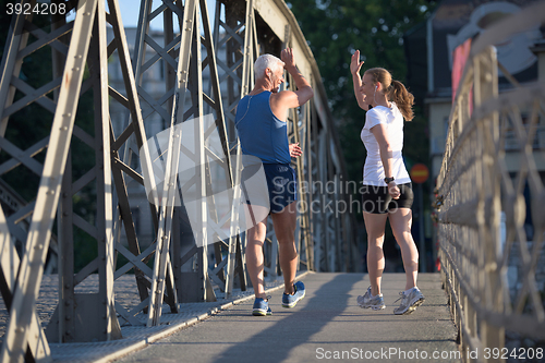 Image of couple congratulate and happy to finish