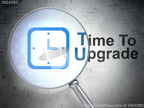 Image of Timeline concept: Watch and Time To Upgrade with optical glass