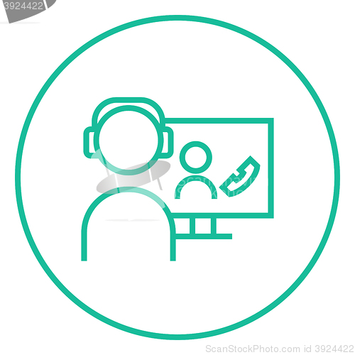 Image of Online education line icon.