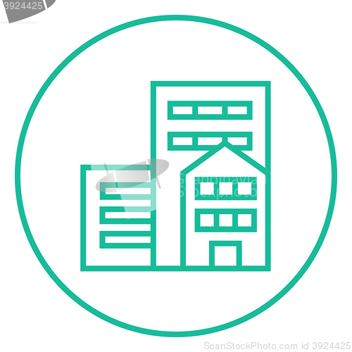 Image of Residential buildings line icon.