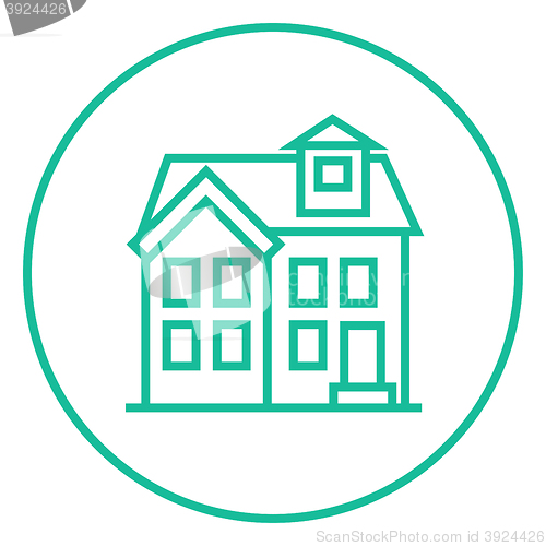 Image of Two storey detached house line icon.