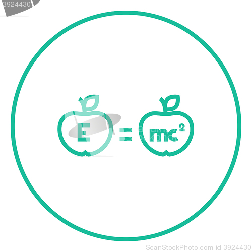 Image of Two apples with formulae line icon.