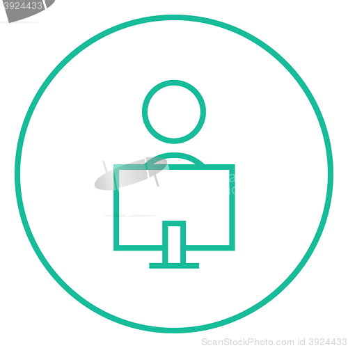 Image of Online education line icon.
