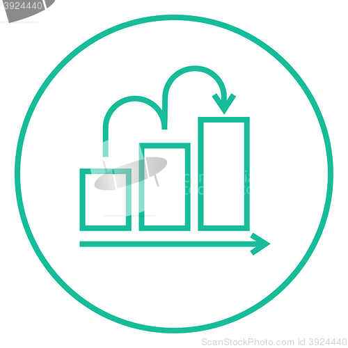 Image of Bar chart upward line icon.