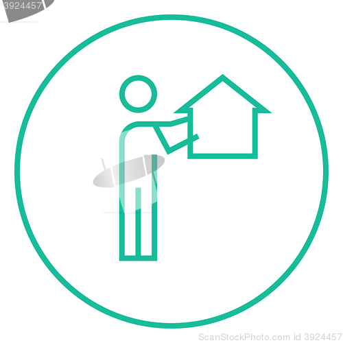 Image of Real estate agent line icon.