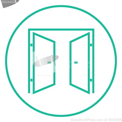 Image of Open doors line icon.