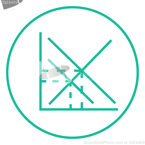 Image of Mathematical graph line icon.