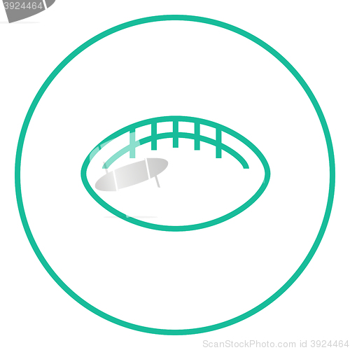 Image of Rugby football ball line icon.