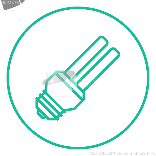 Image of Energy saving light bulb line icon.