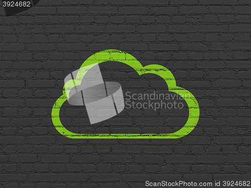 Image of Cloud technology concept: Cloud on wall background