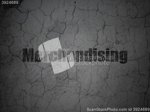 Image of Advertising concept: Merchandising on grunge wall background