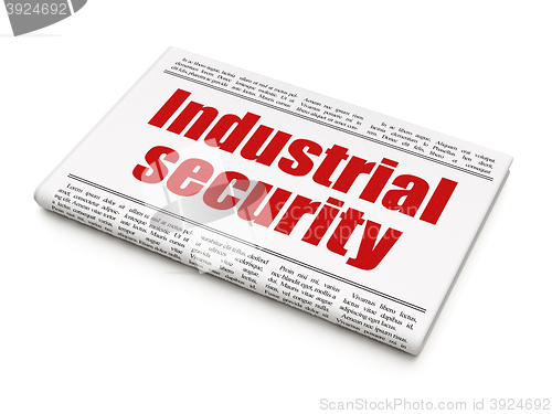 Image of Privacy concept: newspaper headline Industrial Security