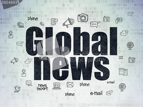 Image of News concept: Global News on Digital Data Paper background
