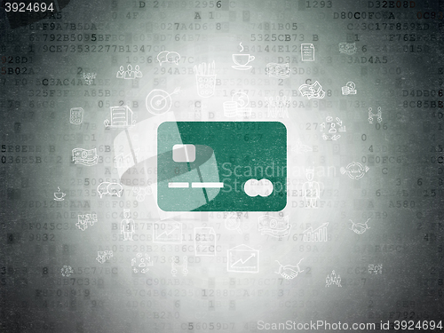 Image of Business concept: Credit Card on Digital Data Paper background