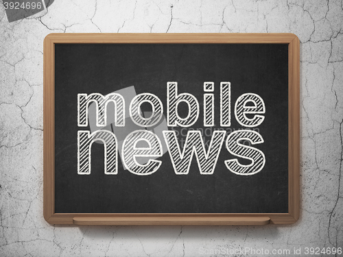 Image of News concept: Mobile News on chalkboard background