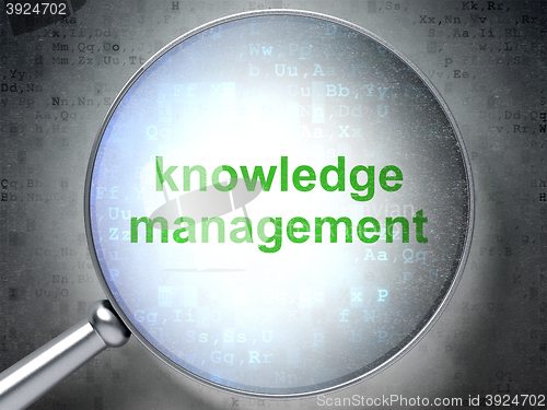 Image of Studying concept: Knowledge Management with optical glass