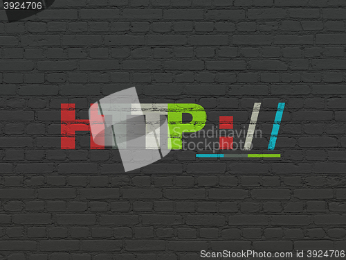 Image of Web design concept: Http : / / on wall background