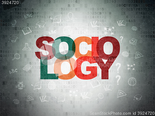 Image of Learning concept: Sociology on Digital Data Paper background