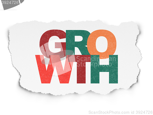 Image of Finance concept: Growth on Torn Paper background