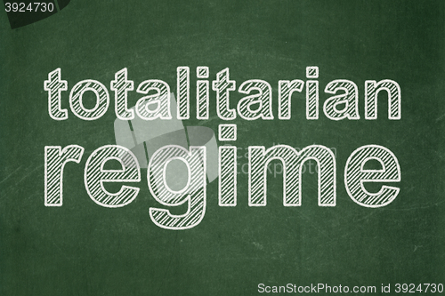 Image of Politics concept: Totalitarian Regime on chalkboard background