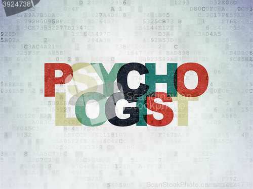 Image of Health concept: Psychologist on Digital Data Paper background
