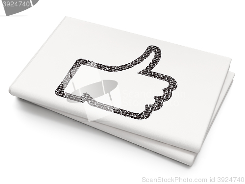 Image of Social network concept: Thumb Up on Blank Newspaper background