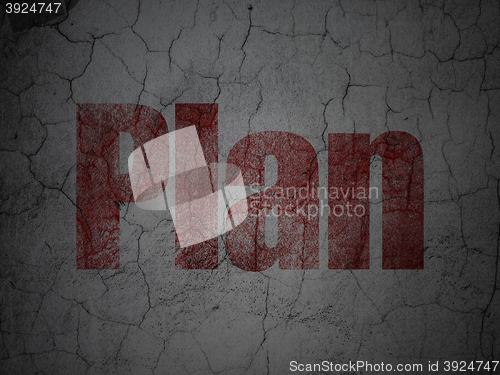 Image of Finance concept: Plan on grunge wall background