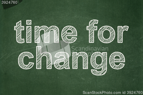 Image of Timeline concept: Time for Change on chalkboard background