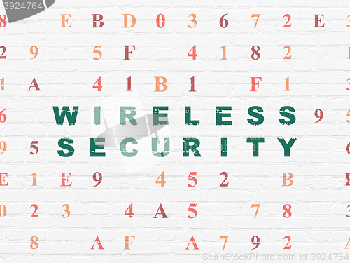 Image of Security concept: Wireless Security on wall background